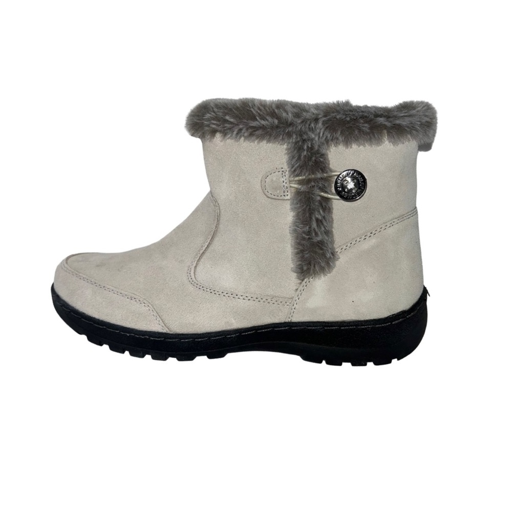 KHOMBU Cream Iris Leather Water Repellent Memory Foam Boots Women's 10